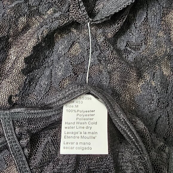 Shirley of Hollywood Intimates New Lace Net Black And Blue Nighty Lingerie Set - Picture 11 of 11